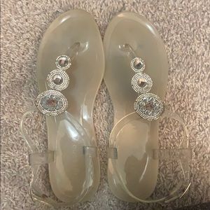 Rhinestone jelly sandals